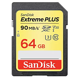 Карта памяти SanDisk SDXC Extreme Plus 64GB Class 10 UHS-I U3 V30 (SDSDXWF-064G-GNCIN)