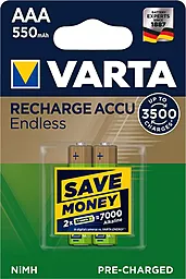 Аккумулятор Varta AAA (R03) Rechargeable Accu Endless (550mAh) Ni-MH 2шт (56663101402) - фото Аккумулятор Varta AAA (R03) Rechargeable Accu Endless (550mAh) Ni-MH 2шт (56663101402)