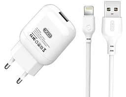 Сетевое зарядное устройство XO L37 2.1a home charger + Lightning cable white