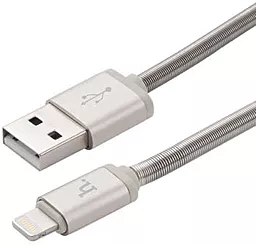Кабель Hoco U5 Full-Metal USB-A - Lightning 12w 2.4a 1.2м cable Silver - миниатюра 2