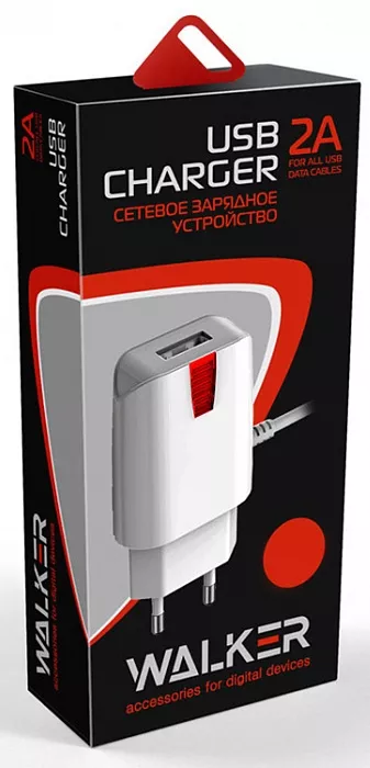 Сетевое зарядное устройство Walker WH-21 2a USB-A car charger + micro USB cable white - фото 2