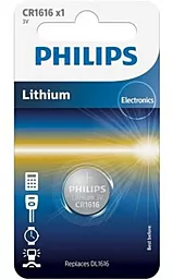 Батарейки Philips CR1616 Lithium 1шт 3 V
