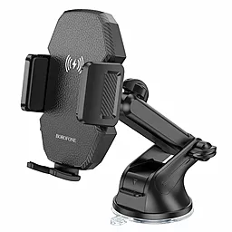Держатель с беспроводной зарядкой Borofone BH214 Adelante wireless fast charging (center console) Black - фото Держатель с беспроводной зарядкой Borofone BH214 Adelante wireless fast charging (center console) Black