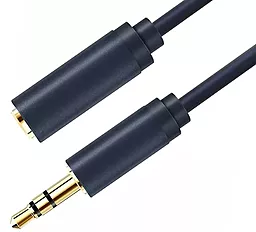 Аудіо подовжувач CABLETIME AUX mini Jack 3.5 mm M/F 3 pin 1.5 м cable black (CF16J)