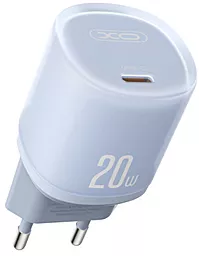 Сетевое зарядное устройство XO L143 20w PD USB-C fast charger blue - фото Сетевое зарядное устройство XO L143 20w PD USB-C fast charger blue