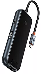 Мультипортовый USB Type-C хаб Baseus AcmeJoy 6-in-1 black (WKJZ010313) - фото Мультипортовый USB Type-C хаб Baseus AcmeJoy 6-in-1 black (WKJZ010313)
