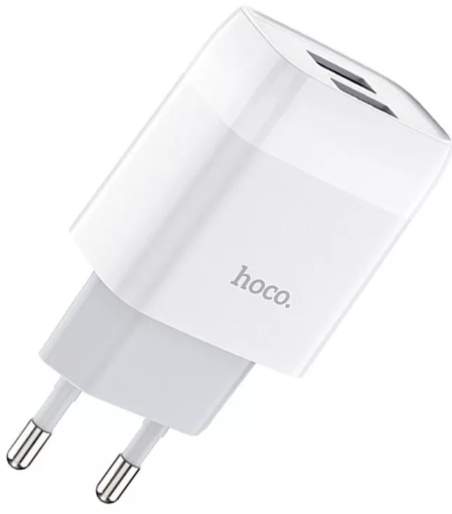 Сетевое зарядное устройство Hoco C73A 2.4a 2xUSB-A ports charger white - фото 2