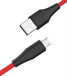 Кабель Hoco X32 Excellent USB-A - micro USB 12w 2.4a 1м cable Red - мініатюра 2