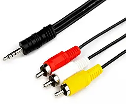 Видеокабель AUX mini Jack 3.5мм - 3xRCA М-М 1.8м black (YT-3.5(M)/3хRCA(M)-1.8Cu) EasyLife