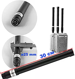 Антенна всенаправленная, 970-1100 MHz, 100W, 3-8 dBi, d-25 mm, 30 см, N-J - фото Антенна всенаправленная, 970-1100 MHz, 100W, 3-8 dBi, d-25 mm, 30 см, N-J