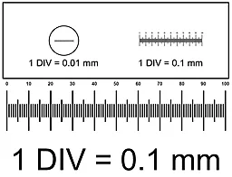 Инструмент для микроскопии SIGETA Калибровочная линейка SIGETA Slide-7 X 0.01мм, 0.1мм