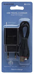 Сетевое зарядное устройство Borofone BA20A Sharp 2.1a home charger + Lightning cable black - миниатюра 4 Сетевое зарядное устройство Borofone BA20A Sharp 2.1a home charger + Lightning cable black - миниатюра 4