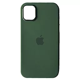 Чехол Silicone Case Full Camera Square Metal Frame for Apple iPhone 11 Dark green