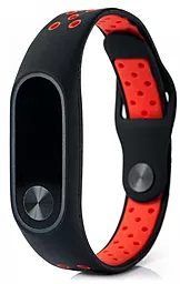 Сменный ремешок для фитнес трекера Xiaomi Mi Band 2 Nike Series Black and Red - миниатюра 2