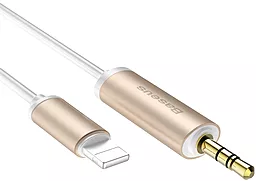 Аудио кабель Baseus Aux mini Jack 3.5 mm - Lightning M/M Cable 1.2 м gold (NGB37-0V) - миниатюра 2