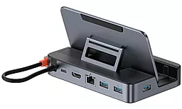 USB Type-C хаб (концентратор) Baseus GamerX 6 Ports USB-C Steam Deck Docking Station Black