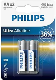 Батарейки Philips AA (LR06) Ultra Alkaline 2шт (LR6E2B/10)