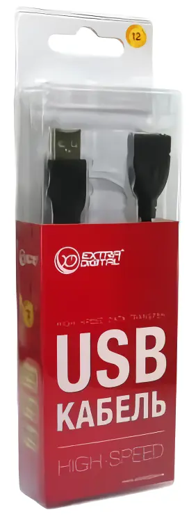 Кабель (шлейф) ExtraDigital USB 2.0 AF/AM, 1.5m - фото 4