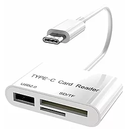 Кардридер XoKo Adapter USB-C to USB+SD+microSD White (AC-210)