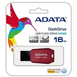 Флешка ADATA 16Gb UV100 Red USB 2.0 (AUV100-16G-RRD) - миниатюра 4