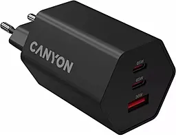 Сетевое зарядное устройство Canyon HEXAGON 65 GaN 65w PD/QC 2xUSB-C/USB-A fast charger Black (CND-CHAHEX65B) - фото Сетевое зарядное устройство Canyon HEXAGON 65 GaN 65w PD/QC 2xUSB-C/USB-A fast charger Black (CND-CHAHEX65B)