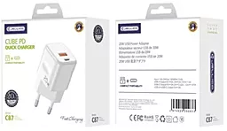 Мережевий зарядний пристрій Jellico C87 20W PD/QC USB-A-C white - мініатюра 3