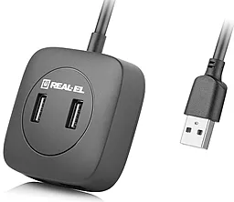 USB хаб REAL-EL HQ-177 4-in-1 black (EL123110009) - фото USB хаб REAL-EL HQ-177 4-in-1 black (EL123110009)