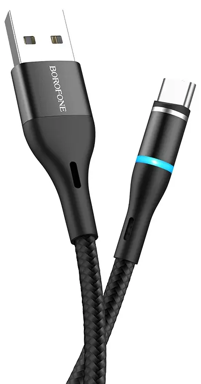Кабель Borofone BU16 USB-A - Type-C 15w 3a 1.2м cable Black - фото 2