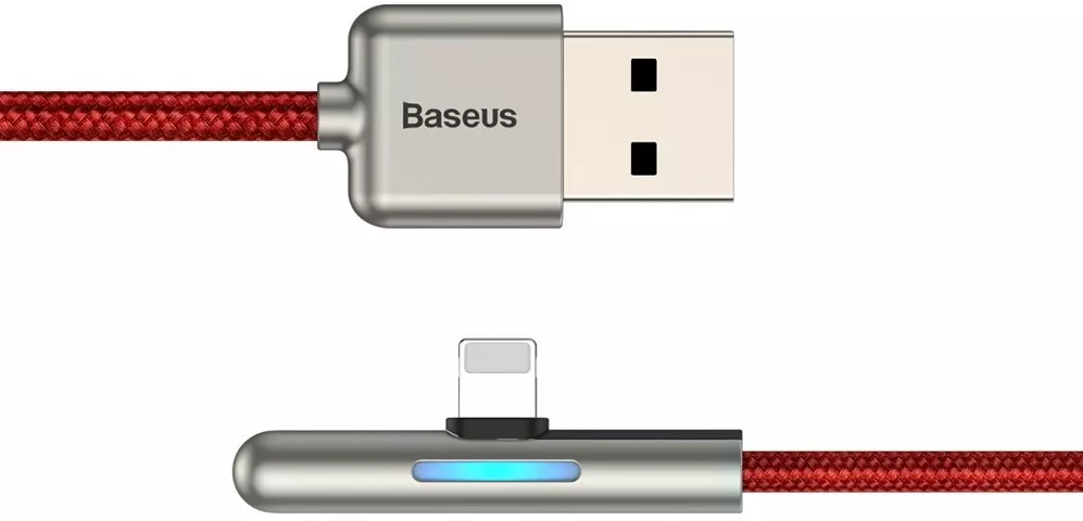 Кабель Baseus Iridescent Lamp Mobile Game USB-A - Lightning 12w 2.4a 1м cable Red (CAL7C-A09) - фото 2