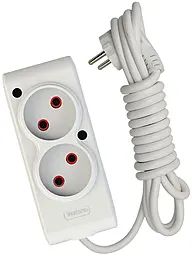 Мережевий фільтр (подовжувач) Tecco 1500w 3м 2 розетки білий (8681277841118) - фото Мережевий фільтр (подовжувач) Tecco 1500w 3м 2 розетки білий (8681277841118)