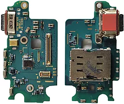 Нижняя плата Samsung Galaxy S24 S921B с разъемом зарядки, Sim-карты и микрофоном