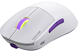 Компьютерная мышка HATOR Quasar 2 Ultra 4K Wireless White/Lilac (HTM571WL) - фото Компьютерная мышка HATOR Quasar 2 Ultra 4K Wireless White/Lilac (HTM571WL)