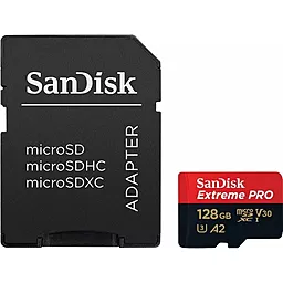 Карта памяти SanDisk microSDXC 128GB Extreme Pro Class 10 UHS-I U3 V30 A2 + SD-адаптер (SDSQXCY-128G-GN6MA) - фото Карта памяти SanDisk microSDXC 128GB Extreme Pro Class 10 UHS-I U3 V30 A2 + SD-адаптер (SDSQXCY-128G-GN6MA)