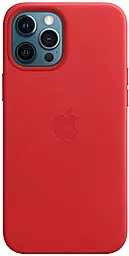 Чехол Apple Leather Case with MagSafe for iPhone 12, iPhone 12 Pro Red
