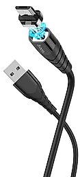 Кабель Hoco X63 Racer Magnetic USB-A - micro USB 12w 2.4a 1м cable Black - фото Кабель Hoco X63 Racer Magnetic USB-A - micro USB 12w 2.4a 1м cable Black