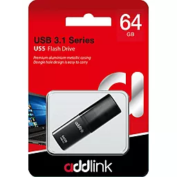 Флешка AddLink U55 64GB USB 3.1 (ad64GBU55B3) Black - миниатюра 2