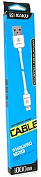Кабель iKaku XUANFENG USB-A - Lightning 10.5w 1м cable White - миниатюра 3 Кабель iKaku XUANFENG USB-A - Lightning 10.5w 1м cable White - миниатюра 3