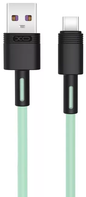 Кабель XO NB-Q166 Quick Charge USB-A - Type-C 25w 5a 1м cable Green - фото 1