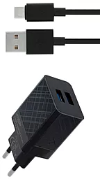 Сетевое зарядное устройство Moxom MX-HC22 2.4a 2xUSB-A ports charger + Lightning cable black - фото Сетевое зарядное устройство Moxom MX-HC22 2.4a 2xUSB-A ports charger + Lightning cable black