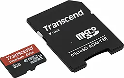 Карта пам'яті Transcend microSDHC 8GB Premium 400X Class 10 UHS-I U1 + SD-адаптер (TS8GUSDU1) - фото Карта пам'яті Transcend microSDHC 8GB Premium 400X Class 10 UHS-I U1 + SD-адаптер (TS8GUSDU1)