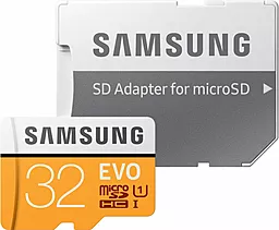 Карта пам'яті Samsung microSDHC 32GB Evo Class 10 UHS-I U1 + SD-адаптер (MB-MP32GA/APC) - фото Карта пам'яті Samsung microSDHC 32GB Evo Class 10 UHS-I U1 + SD-адаптер (MB-MP32GA/APC)