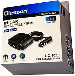 Автомобільний зарядний пристрій Olesson 1635 5-in-1 2USB 100W Black - мініатюра 3