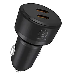 Автомобильное зарядное устройство WUW C243 40w PD 2xUSB-C ports car charger Black - фото Автомобильное зарядное устройство WUW C243 40w PD 2xUSB-C ports car charger Black