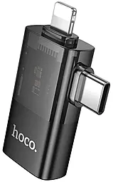 OTG-переходник Hoco UA36E M-F 2-in-1 Lightning/Type-C -> USB2.0 black - фото OTG-переходник Hoco UA36E M-F 2-in-1 Lightning/Type-C -> USB2.0 black