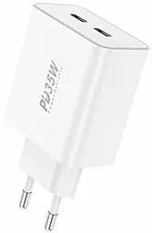 Сетевое зарядное устройство Foneng EU50 35w PD 2xUSB-C ports fast charger white (EU50-CH)