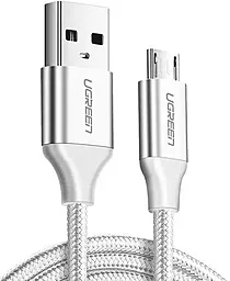 USB Кабель Ugreen Nickel Plating US290 10W 2A 2M micro USB Cable White (60153)
