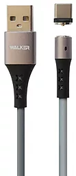 Кабель Walker C775 Magnetic USB-A - Type-C 12w 2.4a 1м cable Grey - фото Кабель Walker C775 Magnetic USB-A - Type-C 12w 2.4a 1м cable Grey