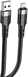 Кабель Borofone BU35 USB-A - micro USB 12w 2.4a 1.2м cable Black - фото Кабель Borofone BU35 USB-A - micro USB 12w 2.4a 1.2м cable Black