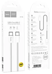 Кабель Hoco X105 Hero USB Type-C - Type-C 60w 3a PD 1м able White - миниатюра 4 Кабель Hoco X105 Hero USB Type-C - Type-C 60w 3a PD 1м able White - миниатюра 4