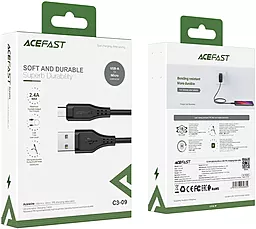 Кабель USB AceFast C3-09 12w 2.4a 1.2m micro USB cable black (AFC3-09B) - миниатюра 4